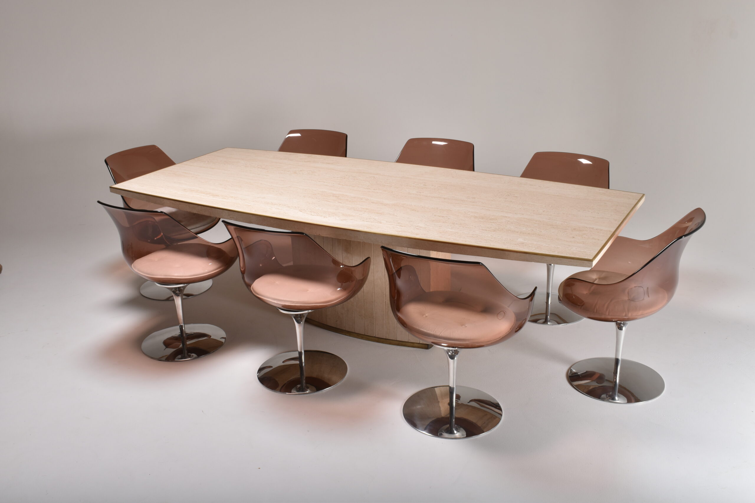 table by willy rizzo with laverne champagne chairs